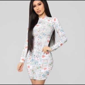 Fashion Nova White and Multicolor Mini Dress
